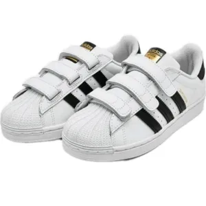 ADIDAS Originals Superstar Kids Unisex Stay-Put Casual Sneakers In White/Blk