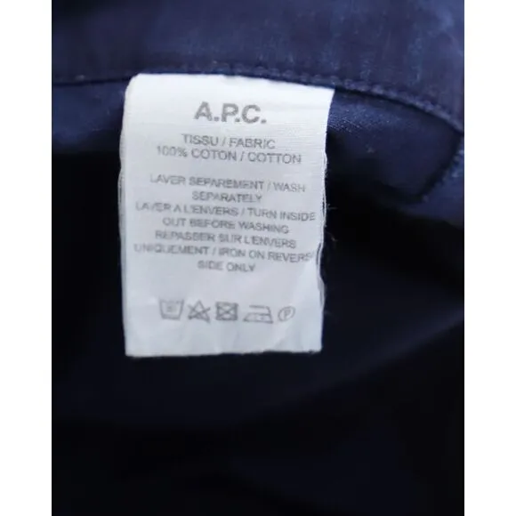 A.P.C. Buttoned Midi Skirt in Blue Cotton Denim