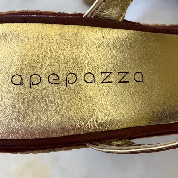 Apepazza Brown &amp; Gold Sandals 37.5