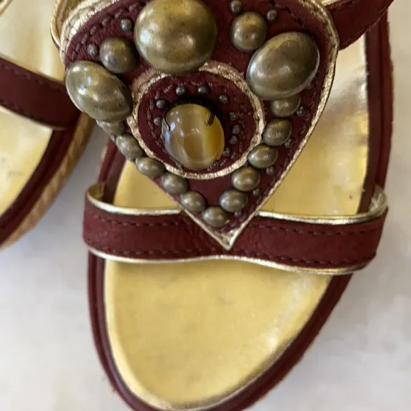 Apepazza Brown &amp; Gold Sandals 37.5