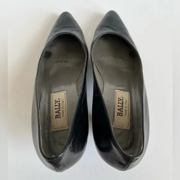 Bally vintage black pointed toe Heels Pumps Shoes size 9.5AA