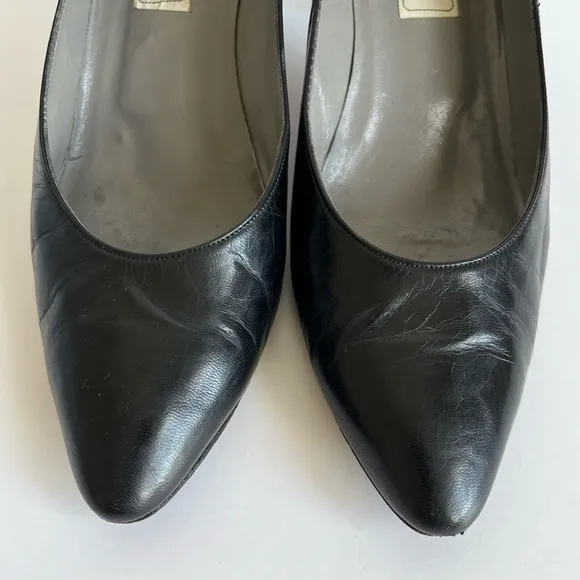 Bally vintage black pointed toe Heels Pumps Shoes size 9.5AA