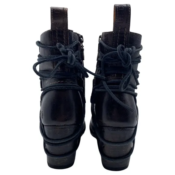 Bed Stu Womens Shoes Blaire Boots Sz 6 Brown Black Leather Heeled Handmade