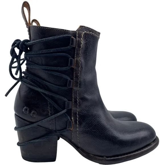Bed Stu Womens Shoes Blaire Boots Sz 6 Brown Black Leather Heeled Handmade