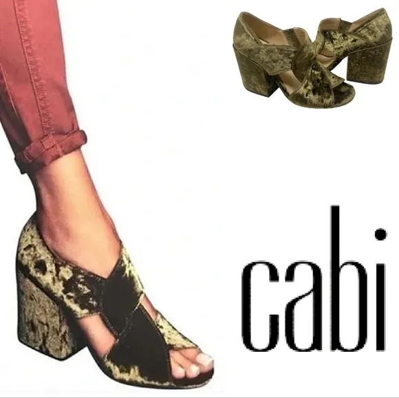 CAbi Velvet Block Heel Sandal