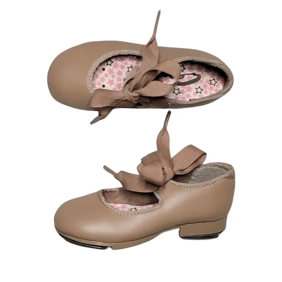 Capezio Girl's Tap Shoes Size 7  Tan