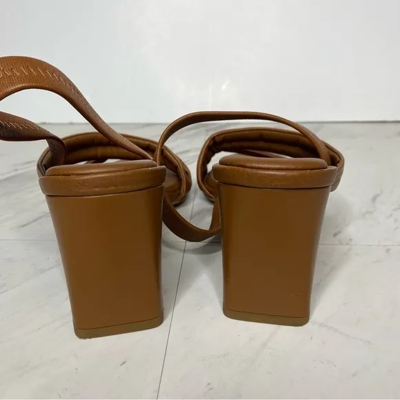Caslon Lennyn Brown Leather Slingback Heeled Sandal 9M