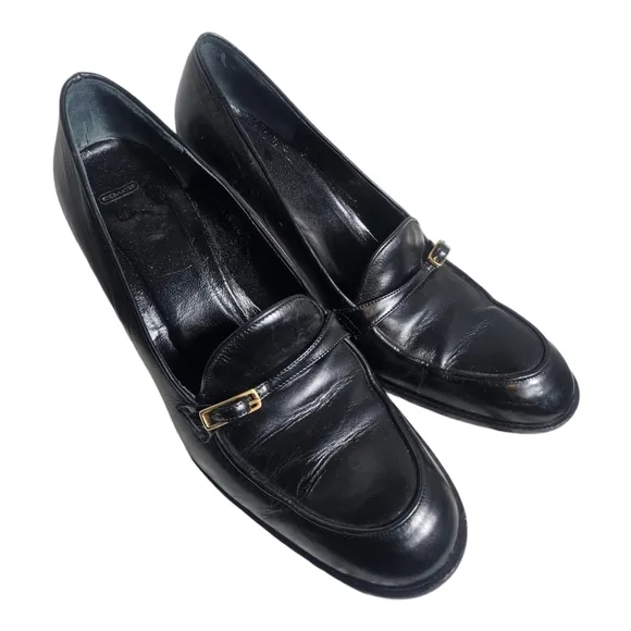 COACH &quot;Kammy&quot; High Heel Pumps Shoes Black US 10 B EU 40 Italy