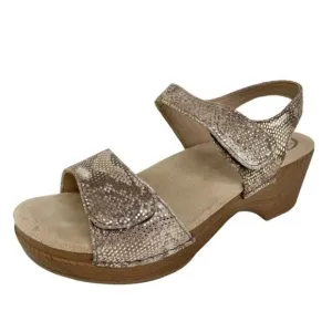 Dansko Snakeskin Metallic Sonnet Sandals