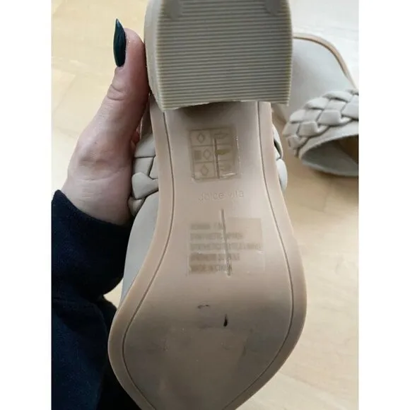 Dolce Vita &quot;Ronna&quot; BNWOT block heel Mule beige  NEW braided