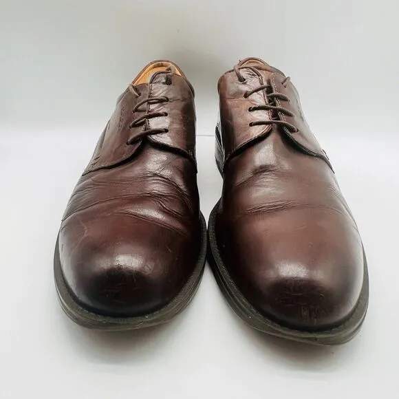 ECCO Shoes Mens EU 46 US 12 12.5 Brown Leather Oxfords Helsinki Casual Dress