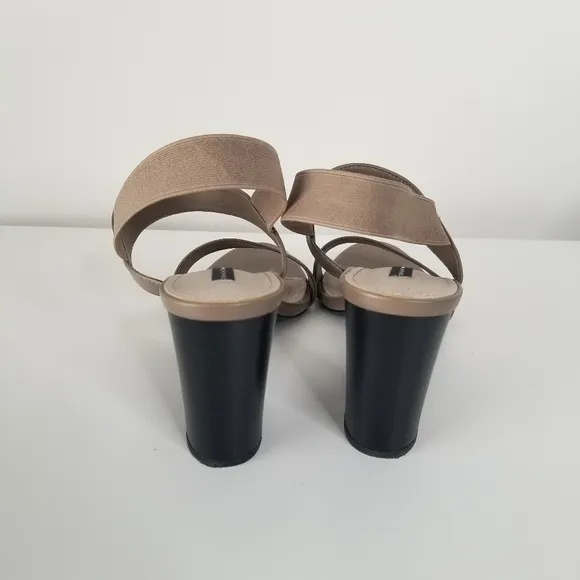 French Connection Gray Slingback Block Heel Sandals Size 10