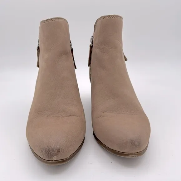 Frye - Women's Judith Double Zip gray /Taupe heeled Ankle Boots size 8