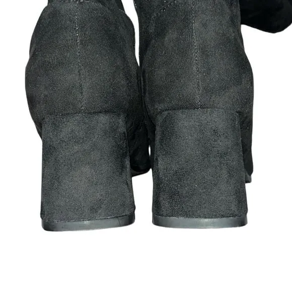 FTF Over-The-Knee Wide-Width/Wide-Calf Faux-Suede Black Boots Size 10WW