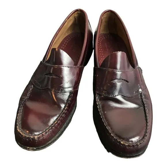 GH Bass &amp; Co Penny Loafers Mens 10 Weejuns Brown Genuine Leather Shoes Slip-On