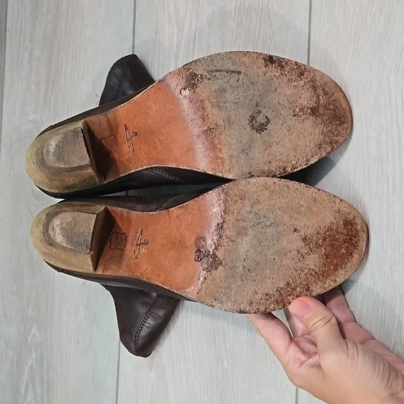 J Shoes Women Ranch 2 Ankle Leather Western Moto Heels shoes boots sz 9