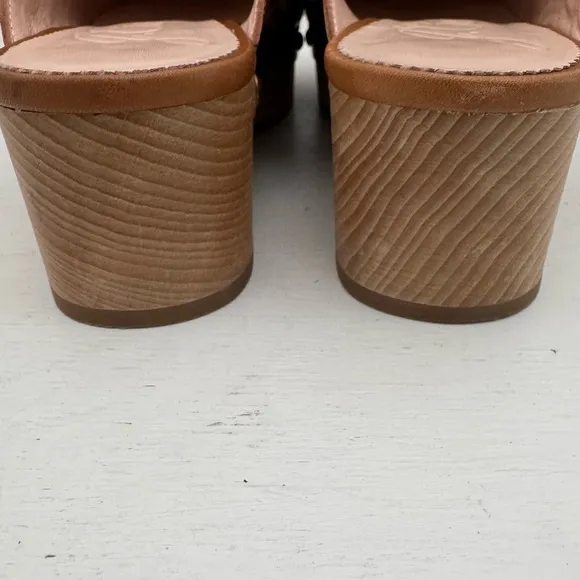 J.Crew Convertible Clogs Brown Leather Studded Shoes Size 7.5