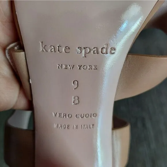 Kate Spade Ibarra Block Heel Buckle Sandals Camel Red 4 Inch Heel Women’s 9 B