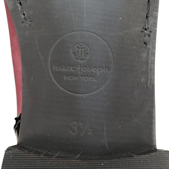 Marc Joseph | NIB Williamsburg Bootie Wine Nubuck Leather Pull On Boots Girl 3.5