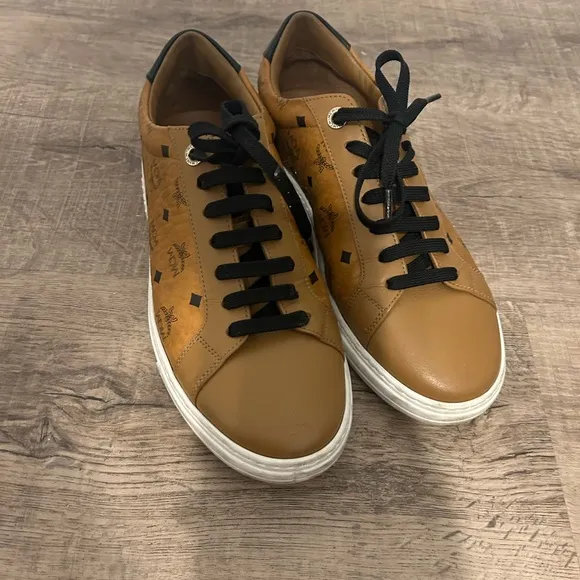 MCM Tan Women Leather Sneakers Size 8