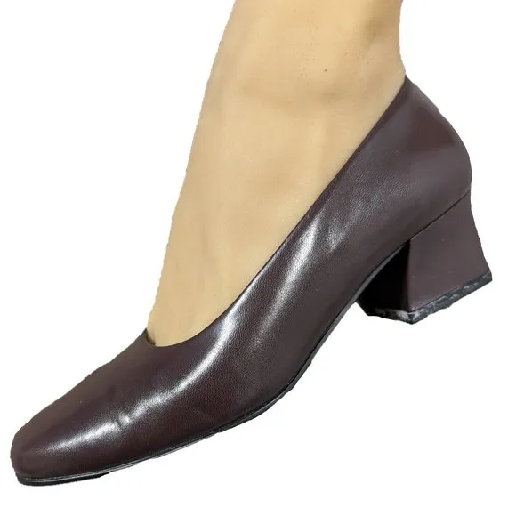 Naturalizer Brown Leather Square Toe Pumps Size 6M