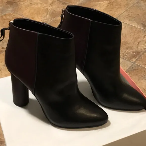 NIB Cabi Bisset Blk Wine leather heel Boots - sz: 10 - #6019