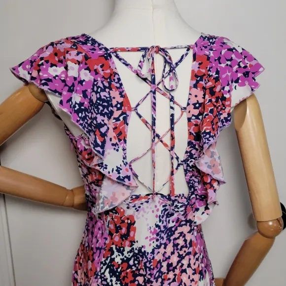 Rails Constance Purple Gardenia Resort Vacation Spring Floral Dress Size Medium