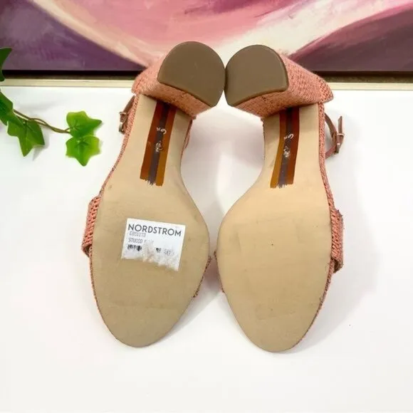 Sam Edelman Yaro ankle strap heeled sandals Women in Stucco Pink Size 6.5