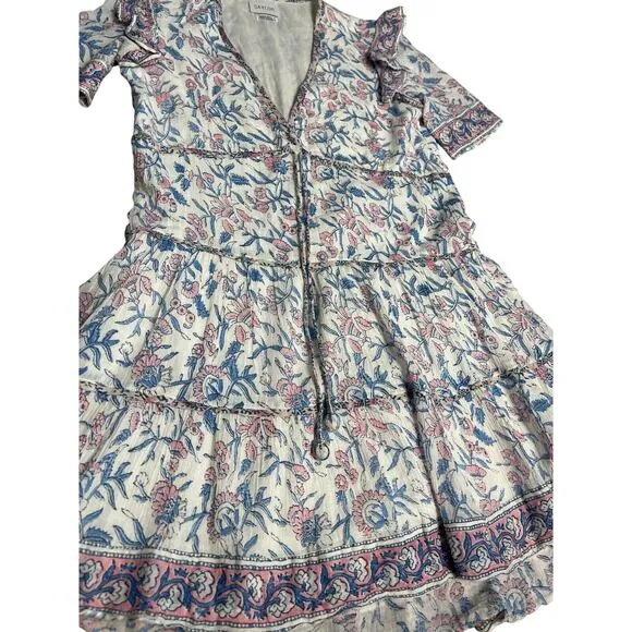 Saylor NYC Evelynne Ruffled Mini Dress in Lotus Black Floral Size XS