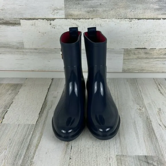 Tommy Hilfiger womens sz 5 navy blue ankle rain boots new